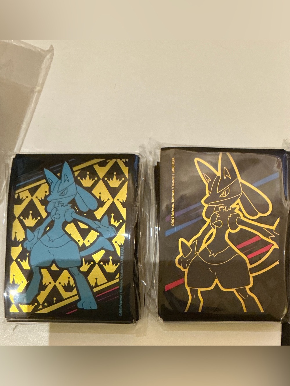 Pokemon Lucario Black with Blue and Gold Card Sleeves - Dual Pack